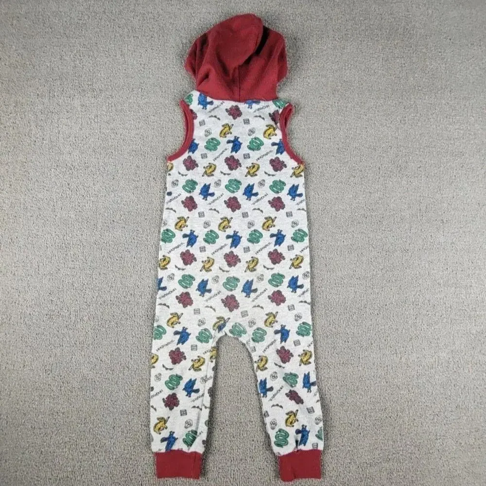 Harry Potter Coverall Boys Toddler 24M Gray Hooded Sleeveless Hogwarts One Piece